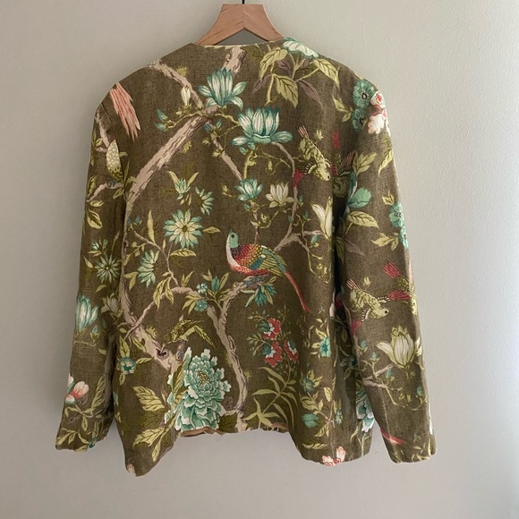Hand made‎ one of a kind bird and flower patterned jacket size large - Picture 6 of 6